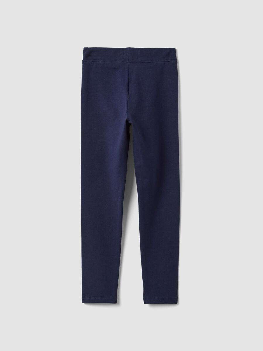 Girls&rsquo; skinny stretch organic cotton blue leggings_1