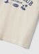 Children's oversized fit beige pure cotton T-shirt with print_2