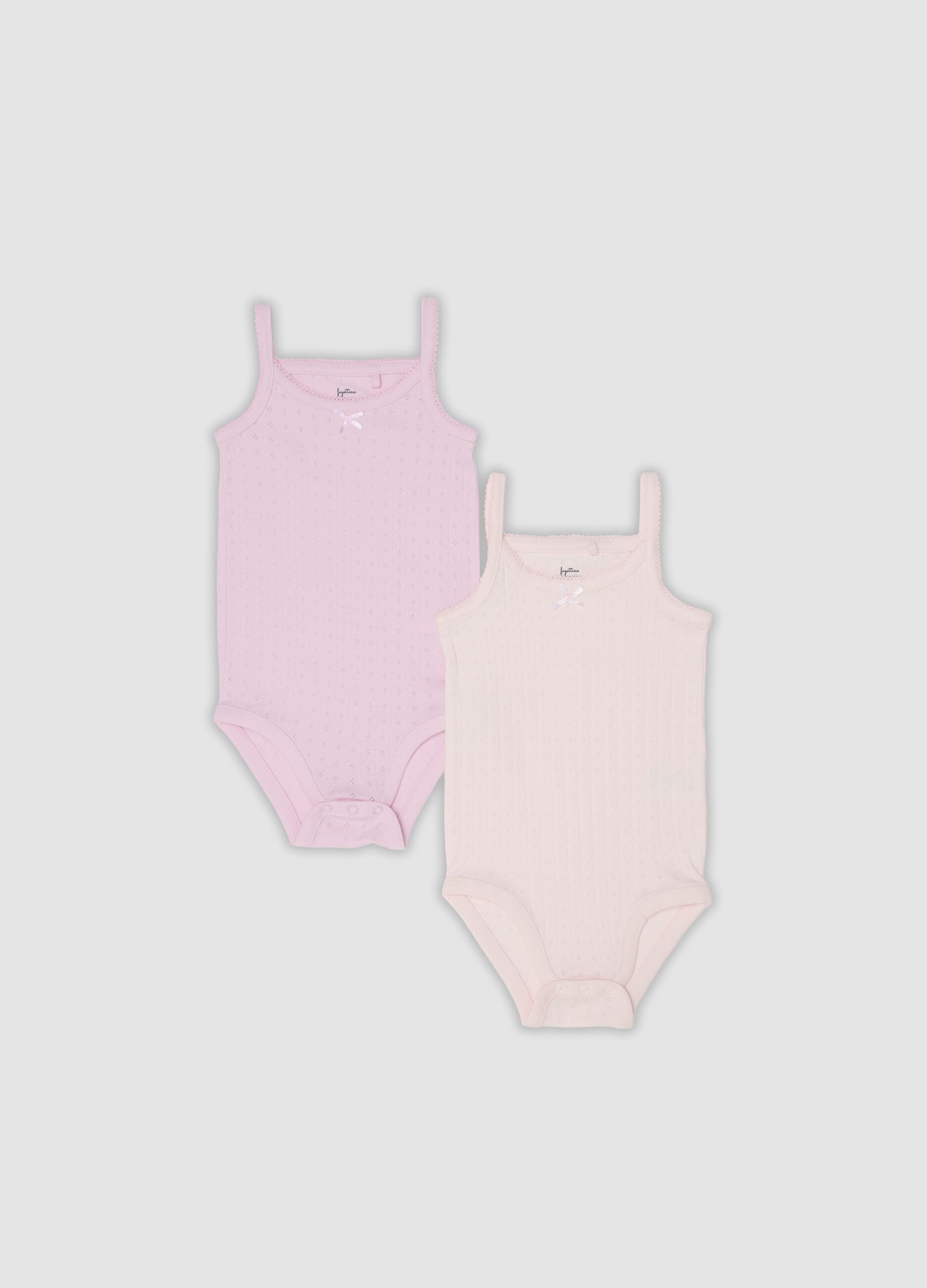 2-pack pink organic cotton pointelle bodysuits for baby girl