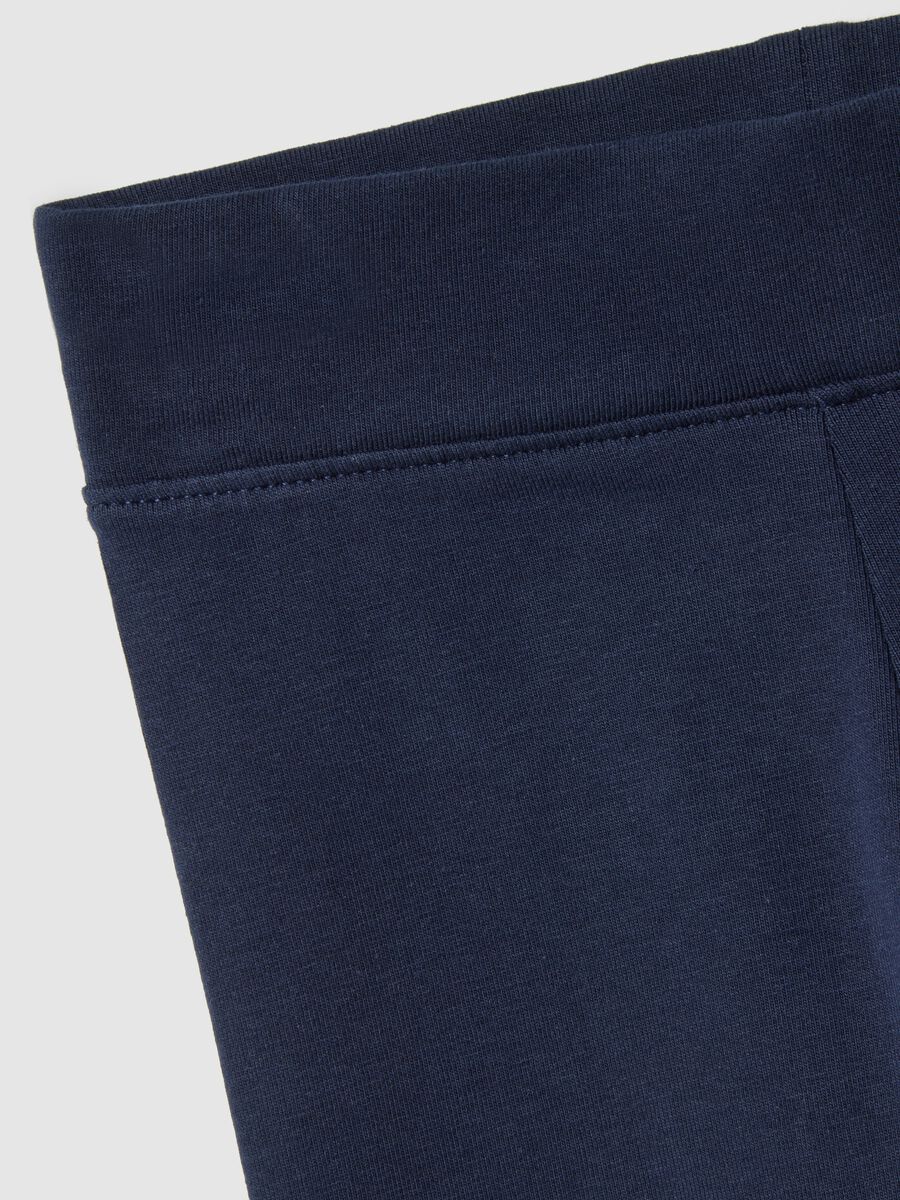 Blue stretch cotton slim fit leggings for girls_2