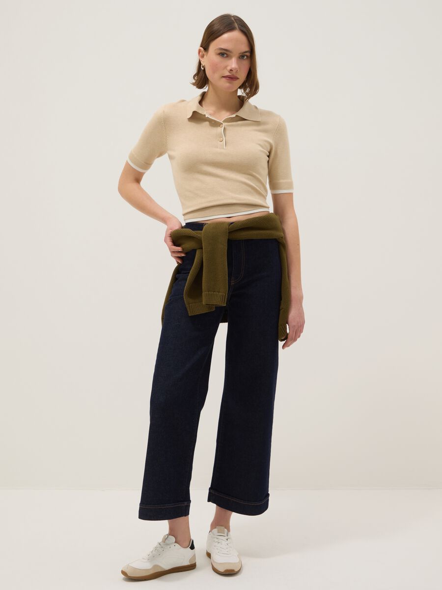 Polo in misto viscosa beige regular fit_1