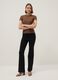 Brown fitted short-sleeve stretch cotton T-shirt_1