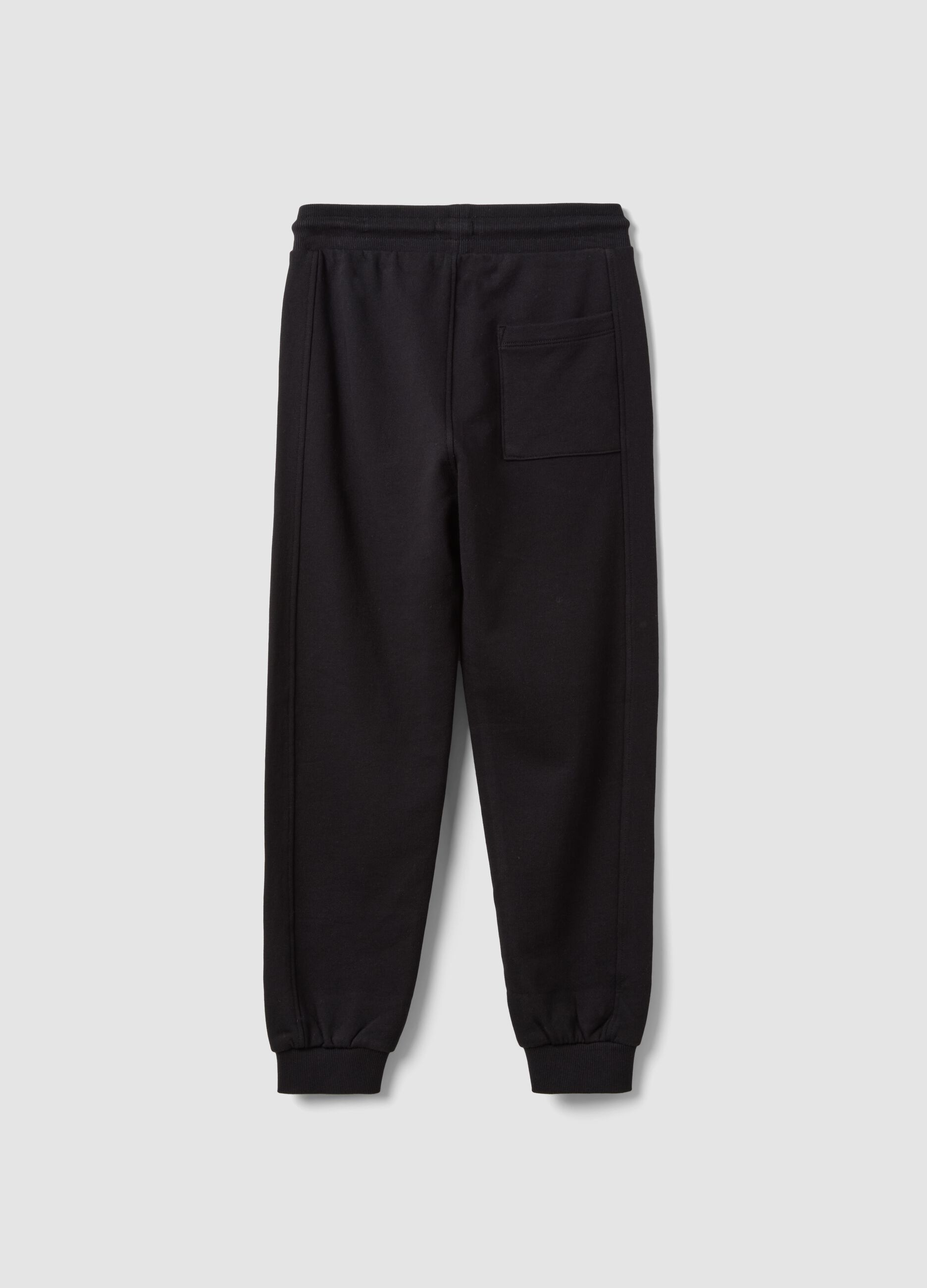 Black organic cotton joggers with a comfort fit for boys