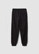 Black organic cotton joggers with a comfort fit for boys_1