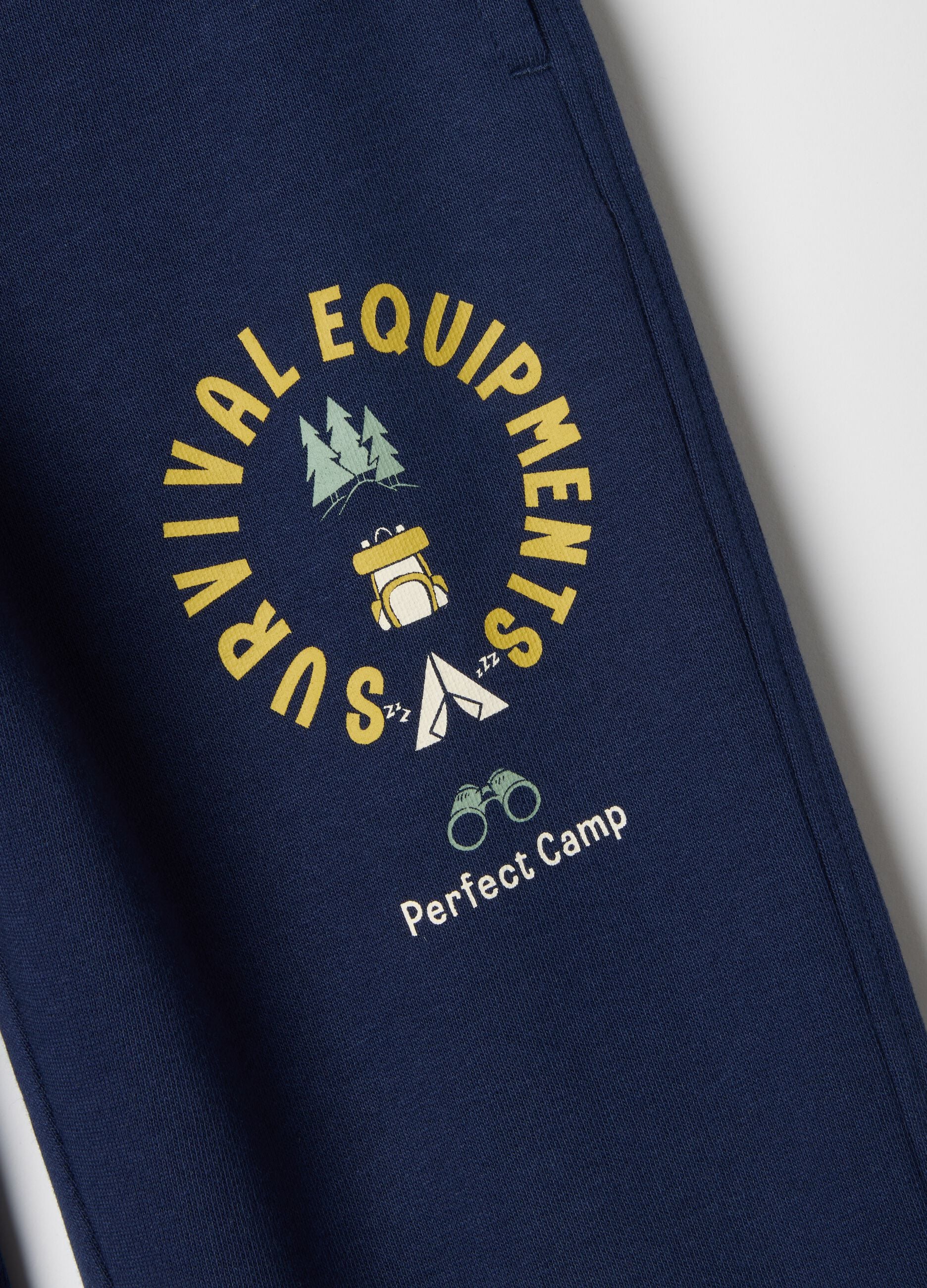 Children's regular fit blue pure cotton joggers
