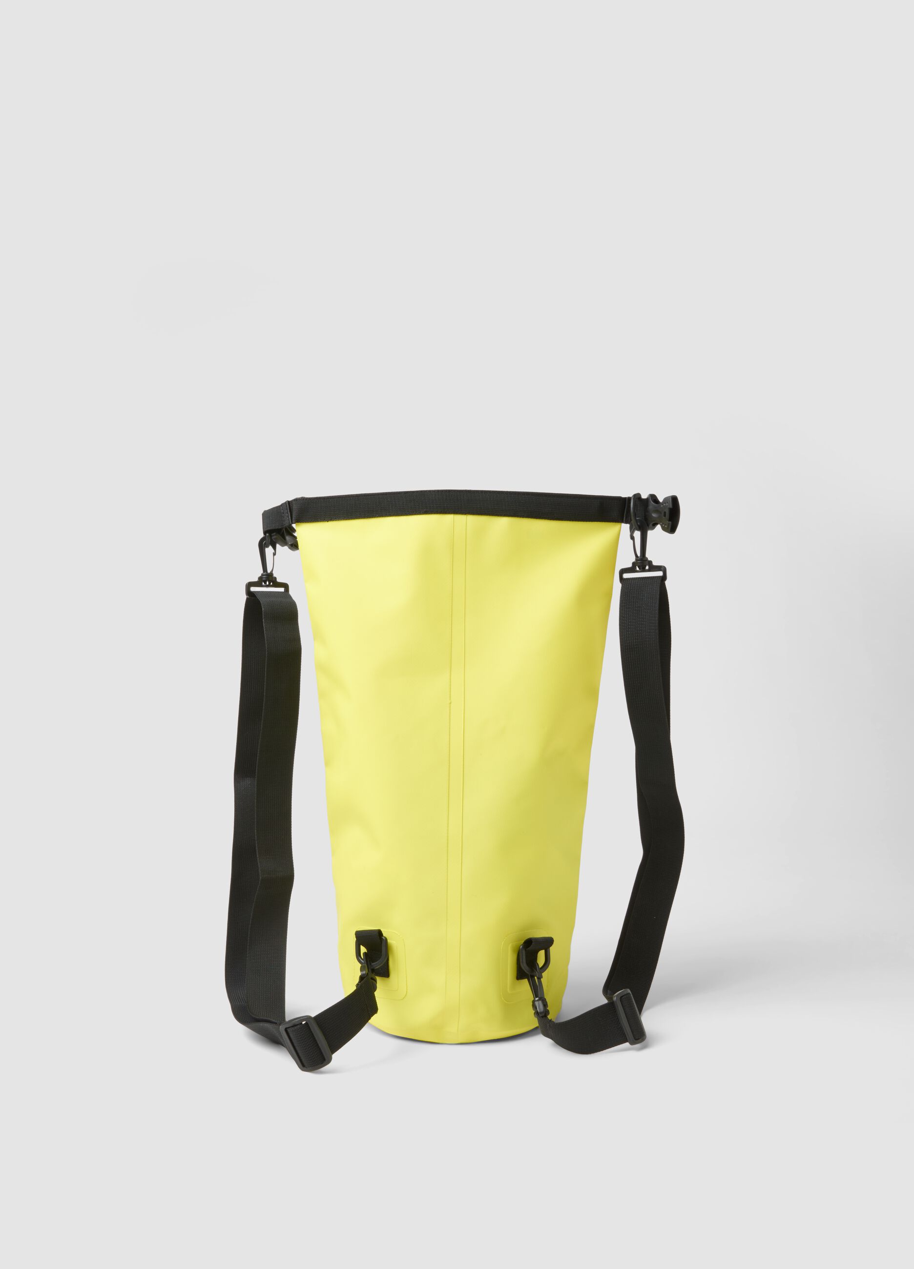 Yellow waterproof bag with shark print