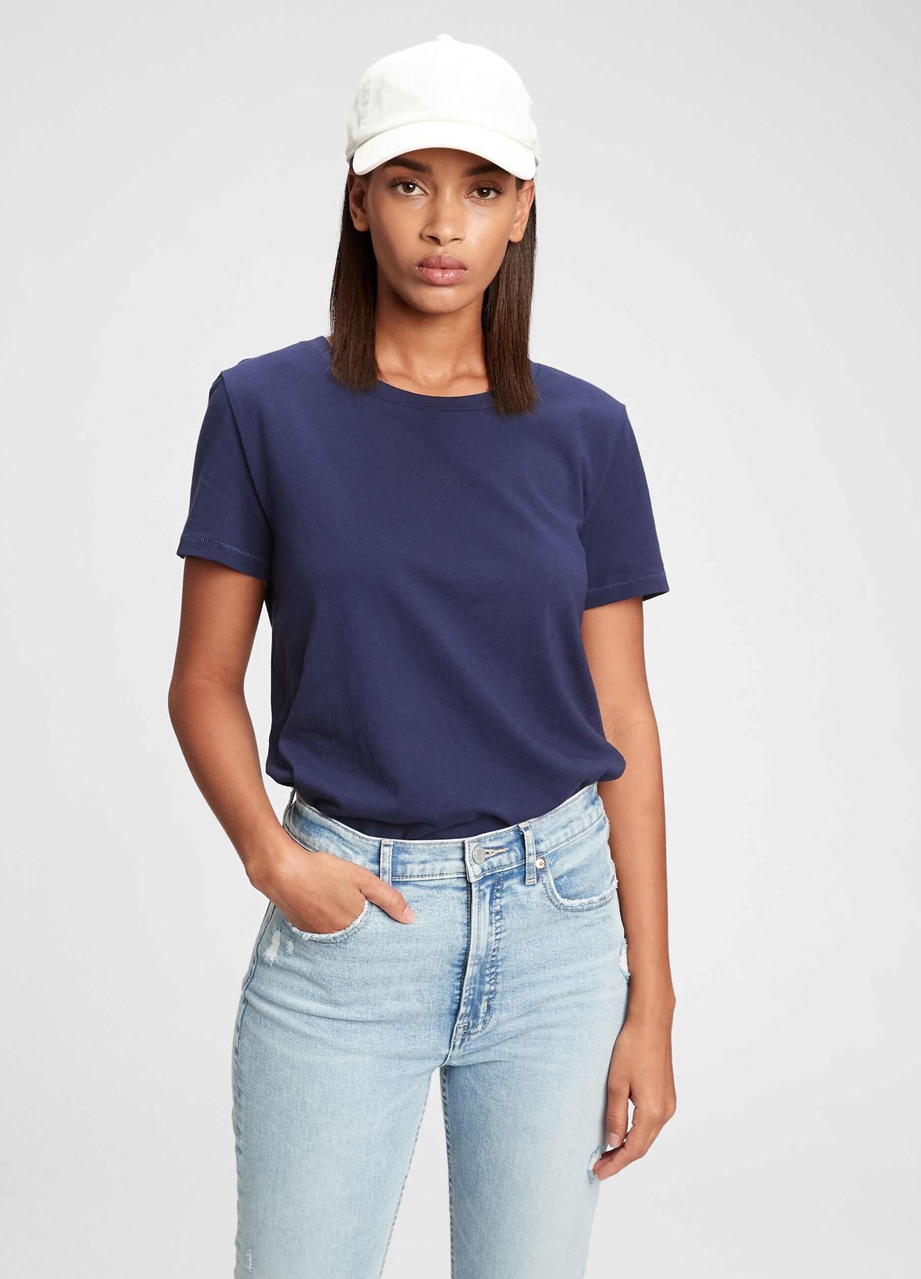 Cotton T-shirt with round neck