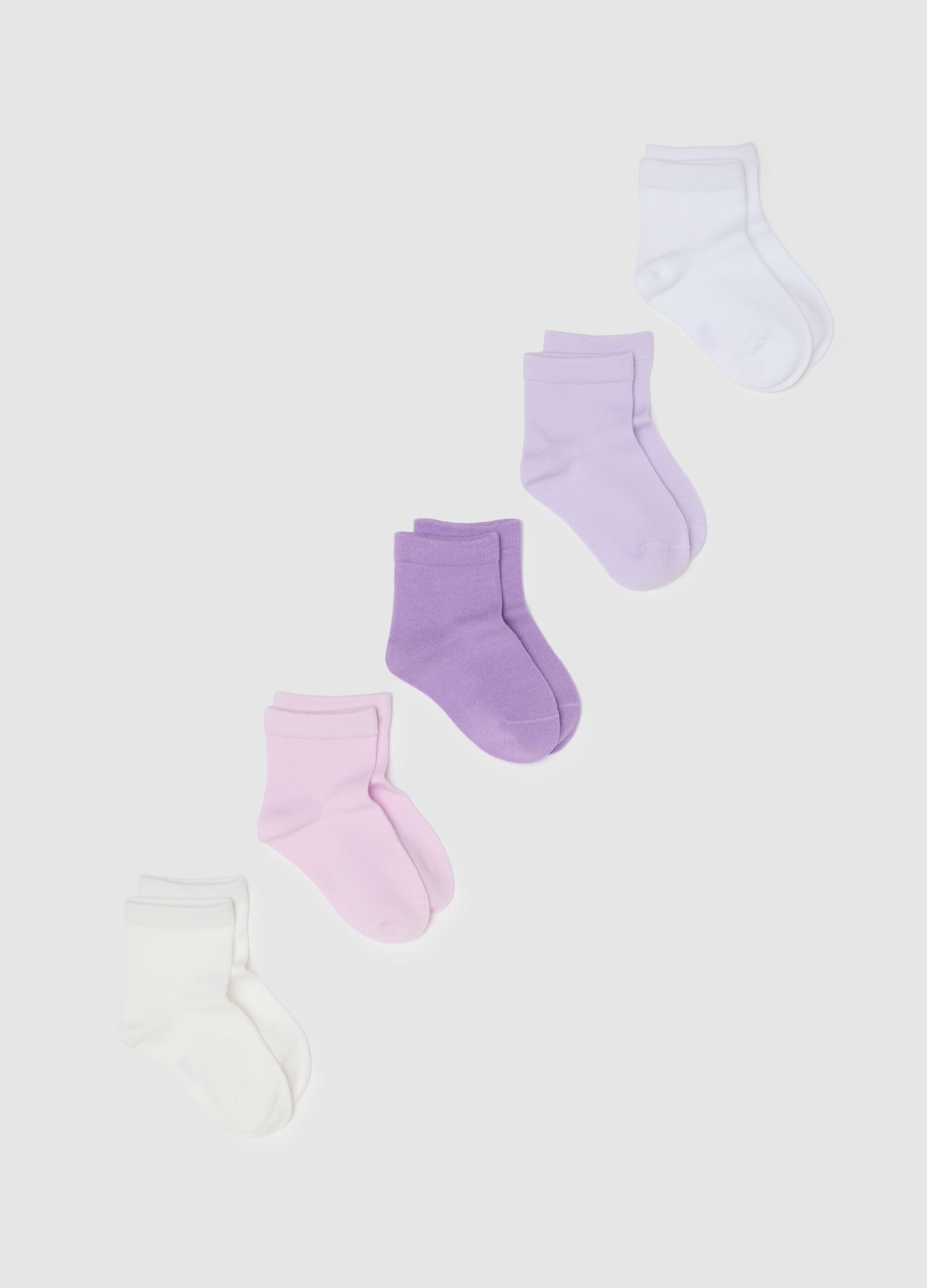 Multipack of short multicolour cotton blend socks for girls regular fit