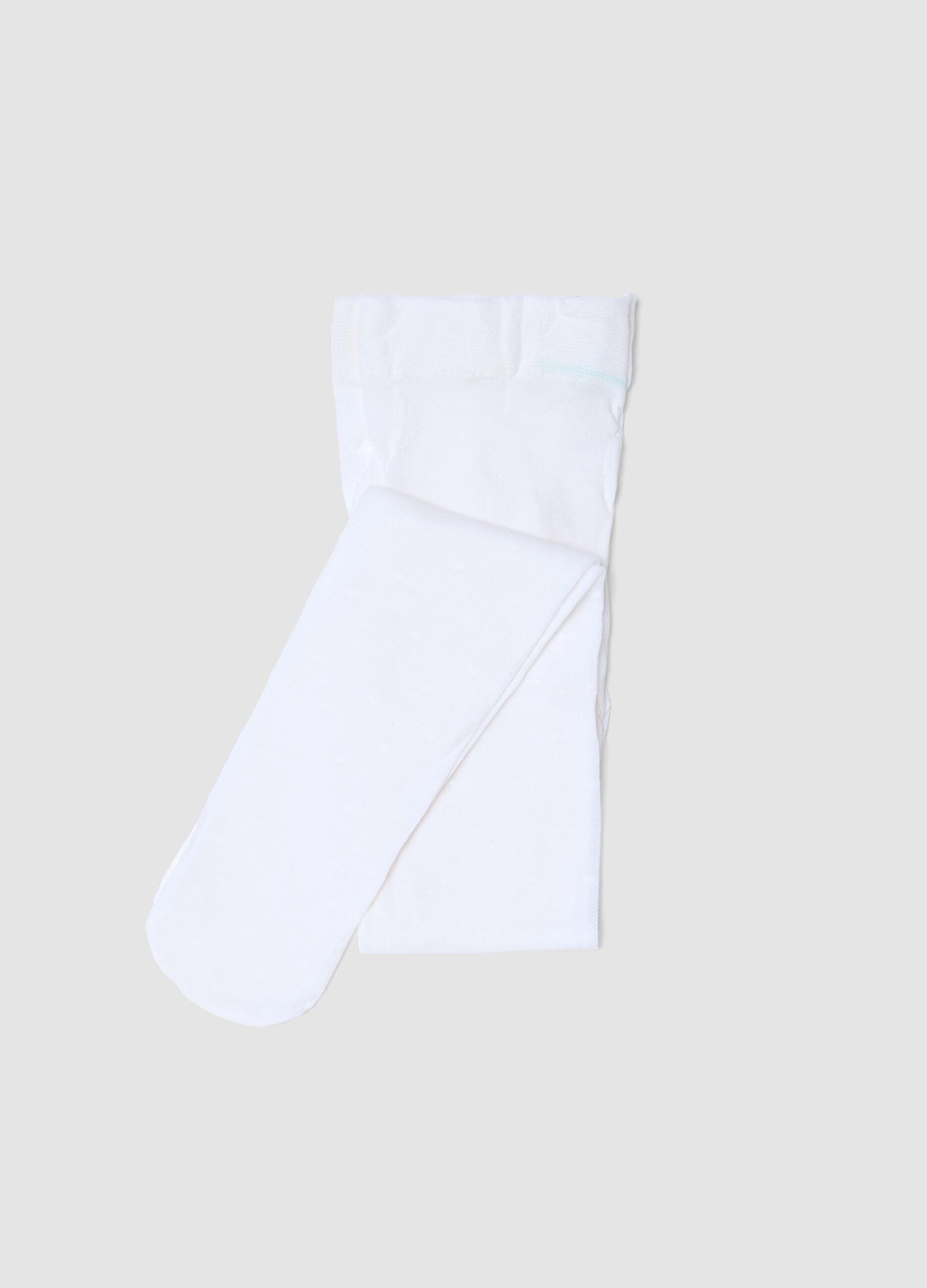 Comfortable white stretchy tights for girls