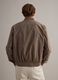 Brown regular fit bomber with full zip_3