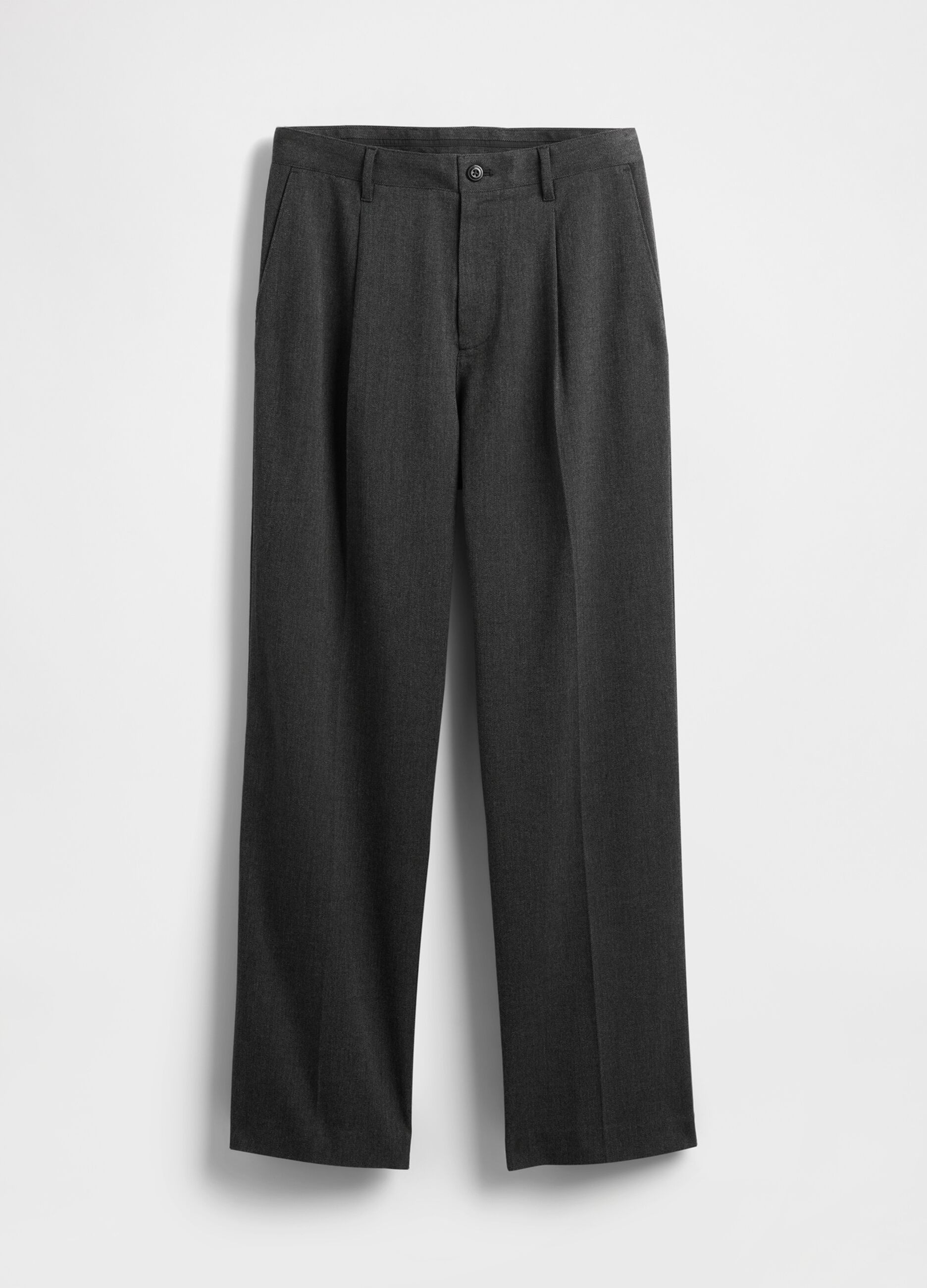 Grey trousers in viscose and wool blend
