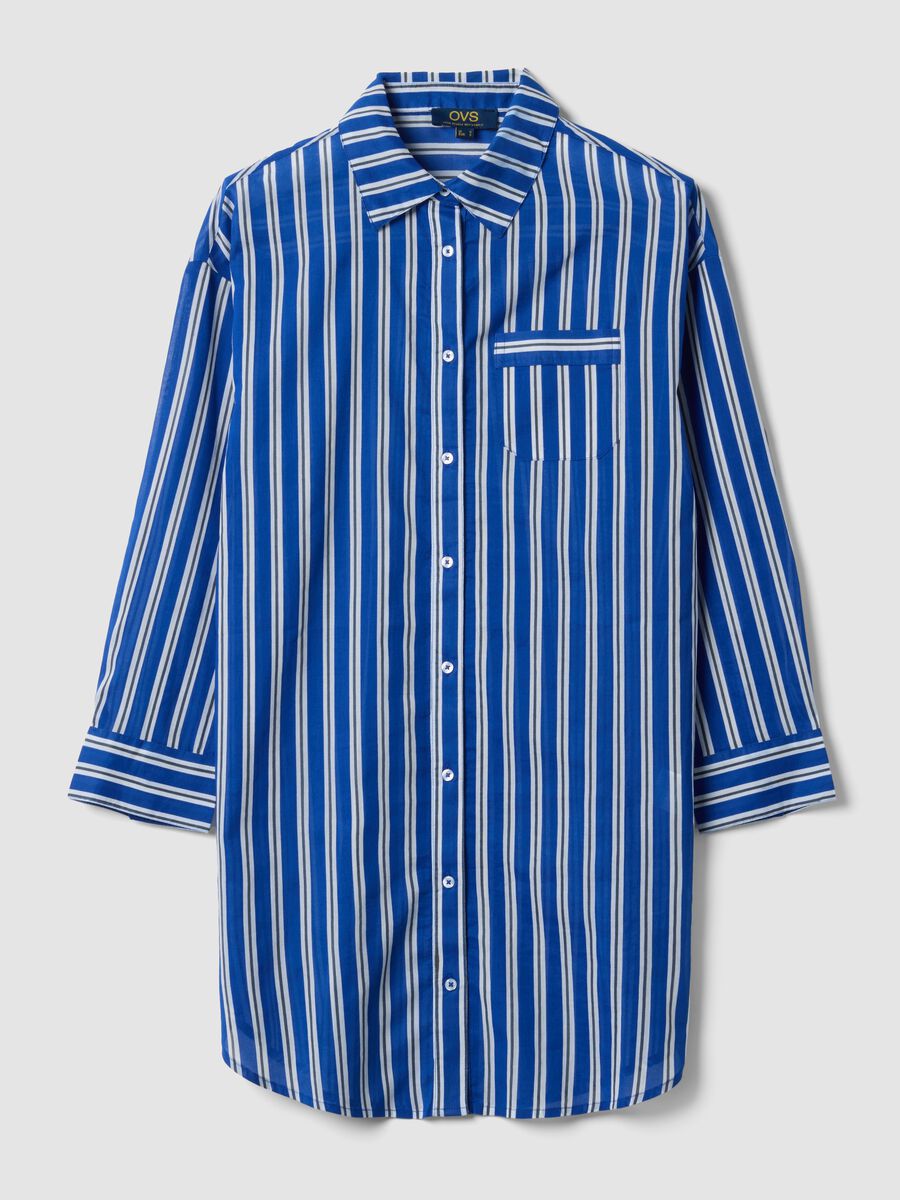 Blue striped pure cotton kaftan_4