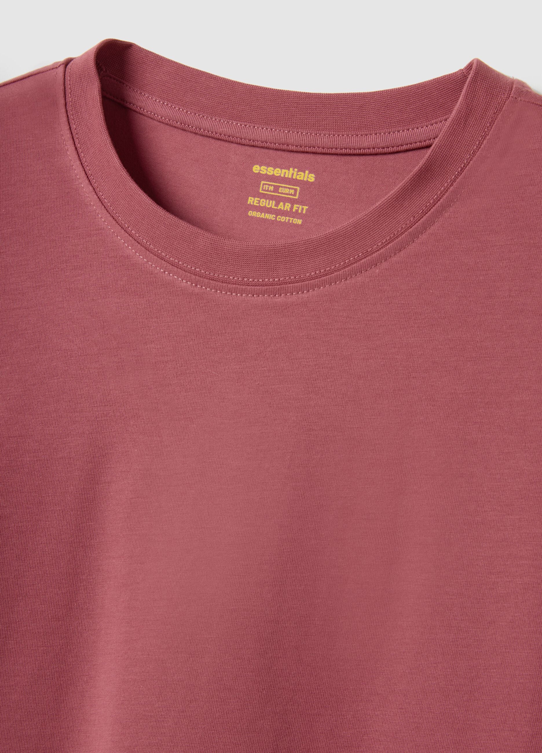 Red Long Sleeve Cotton Stretch Regular Fit T-Shirt