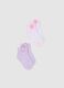 Pack of multicoloured short cotton blend baby socks with flowers_0