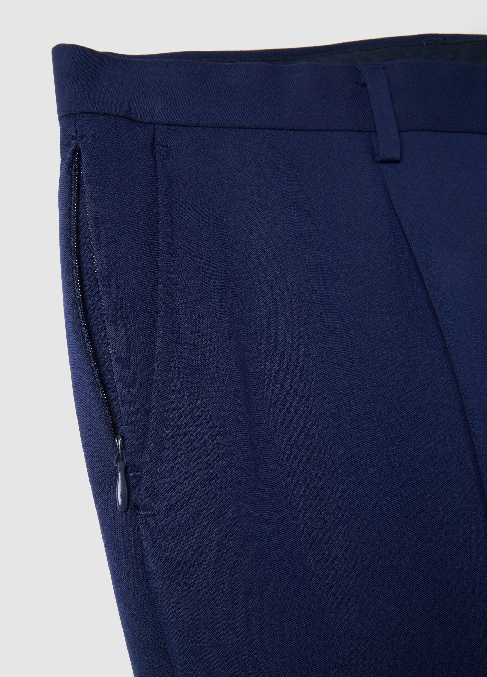 Slim Fit Blue Smart Trousers