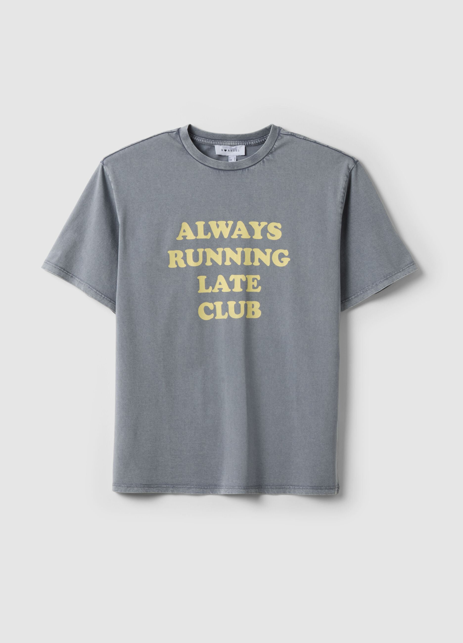 Grey pure cotton relaxed fit T-shirt with print