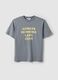 Grey pure cotton relaxed fit T-shirt with print_4