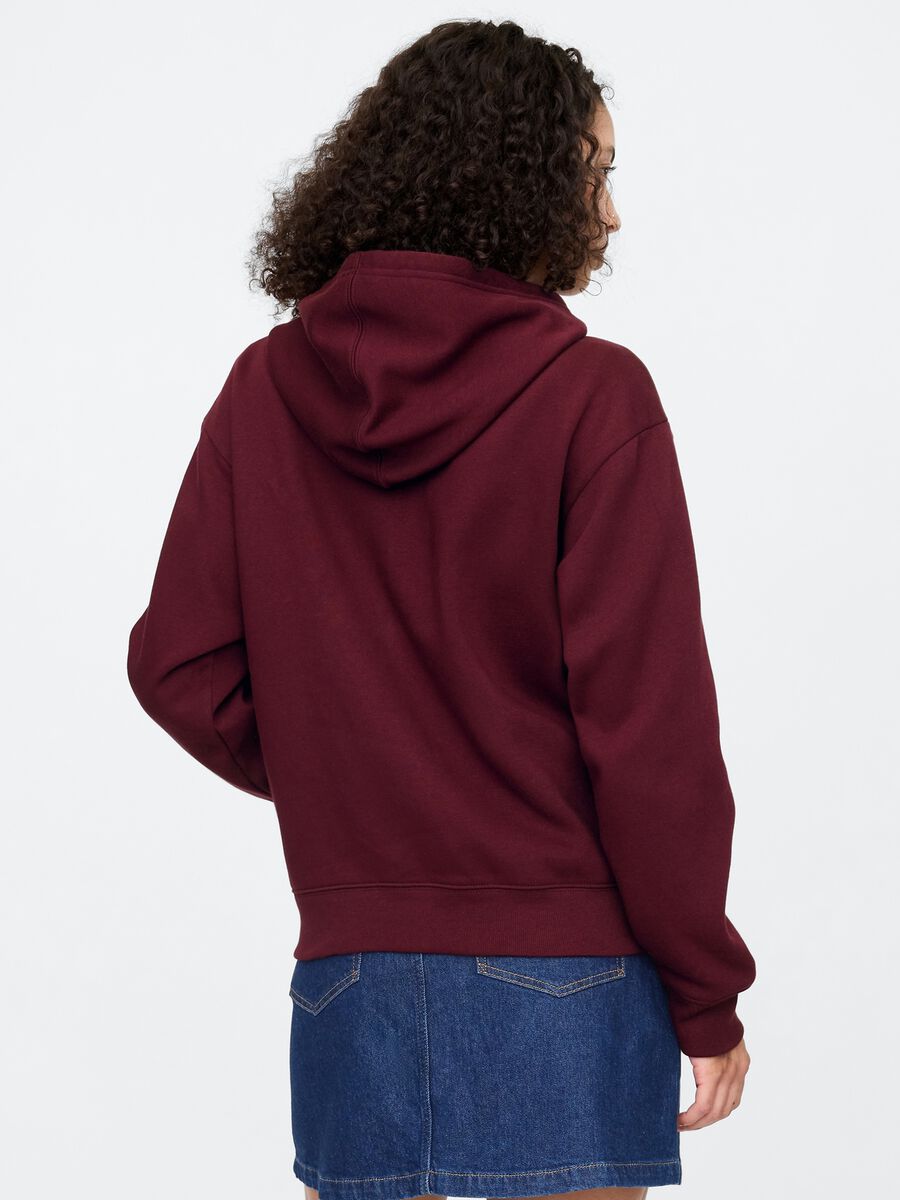 Felpa con logo GAP, cappuccio e zip in misto cotone_1