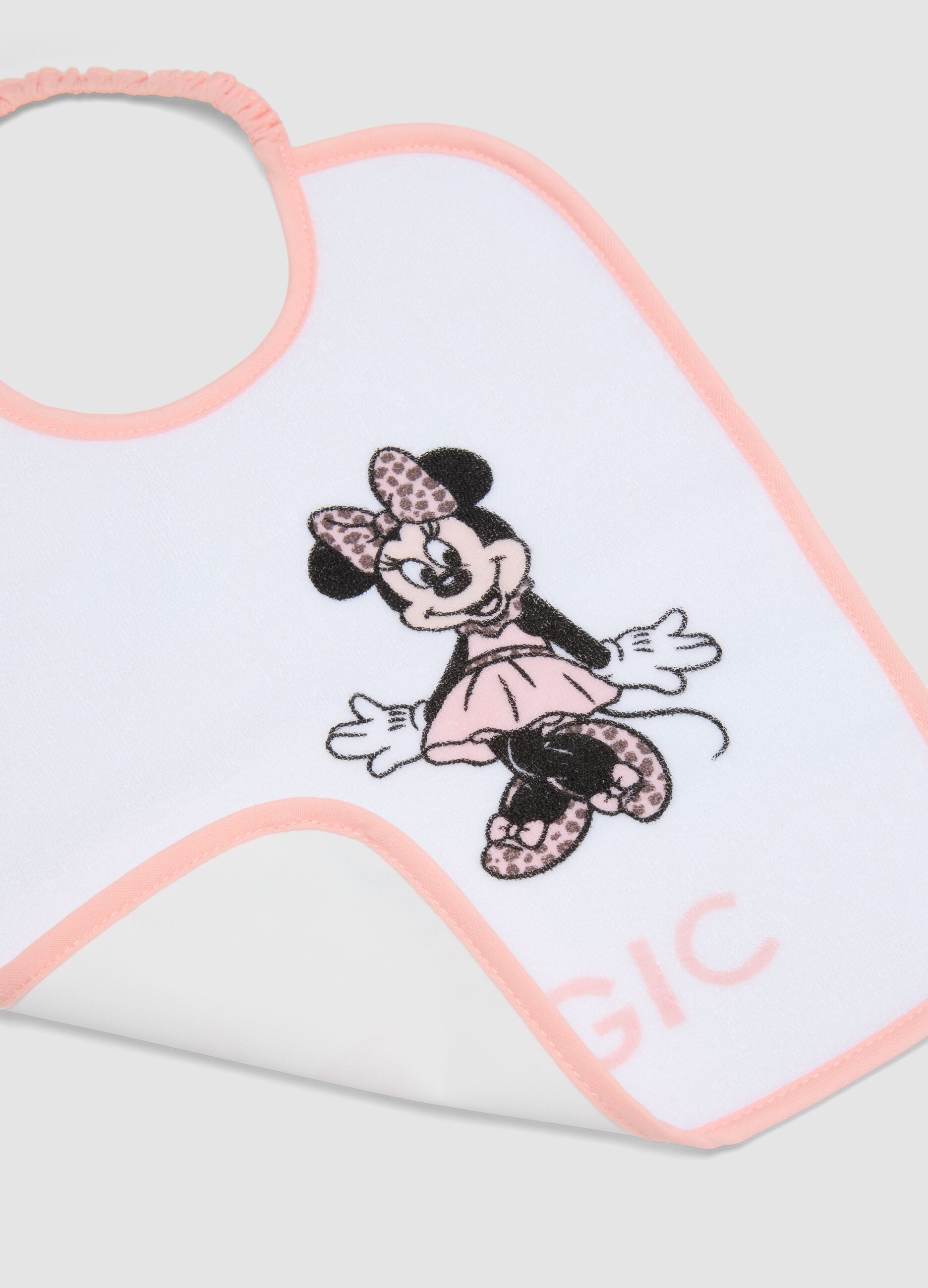 Pack of 3 multicolour Minnie print bibs in organic cotton blend