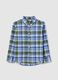 Shirt with button-down collar and check pattern_0
