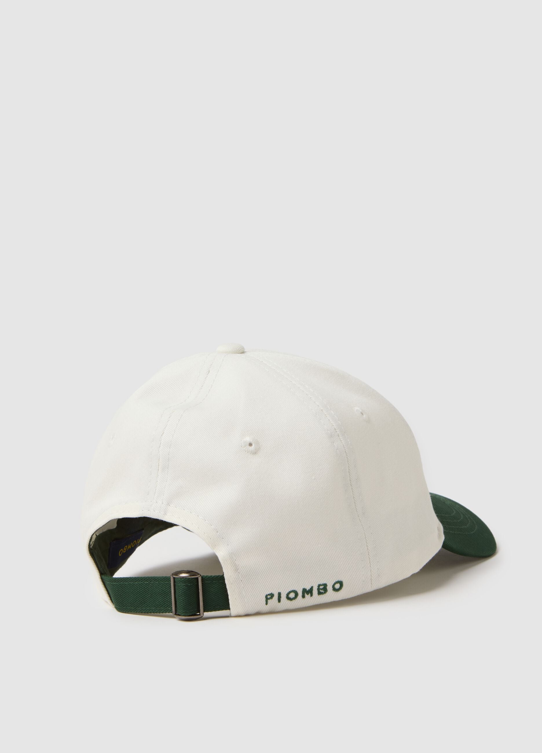 Multicoloured pure cotton baseball cap with embroidered P