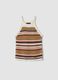 Multicolour striped fitted knitted cotton-blend top_4