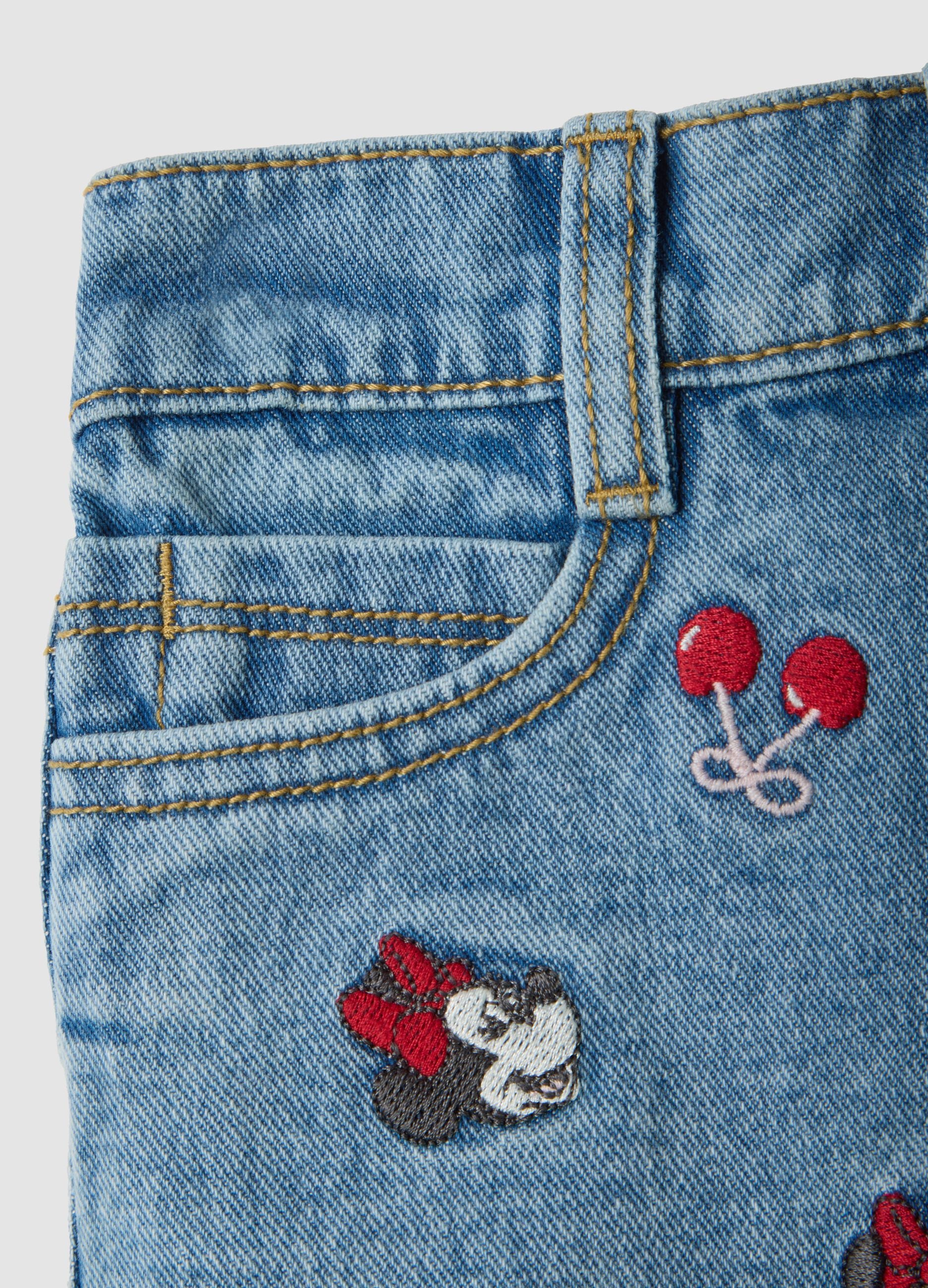 Pure cotton shorts with embroidery