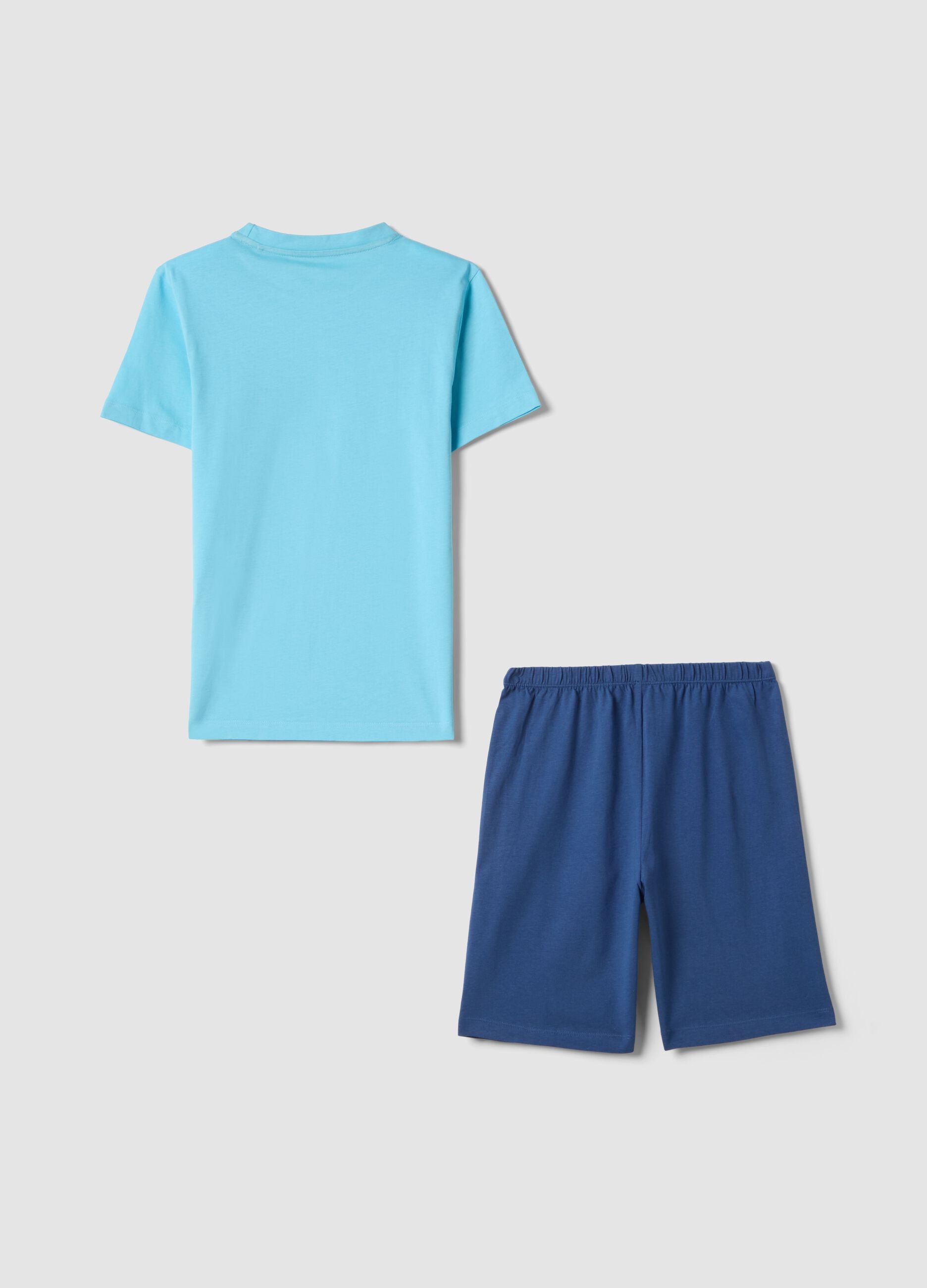 Boys' multicolour pure cotton pyjama in regular fit with print