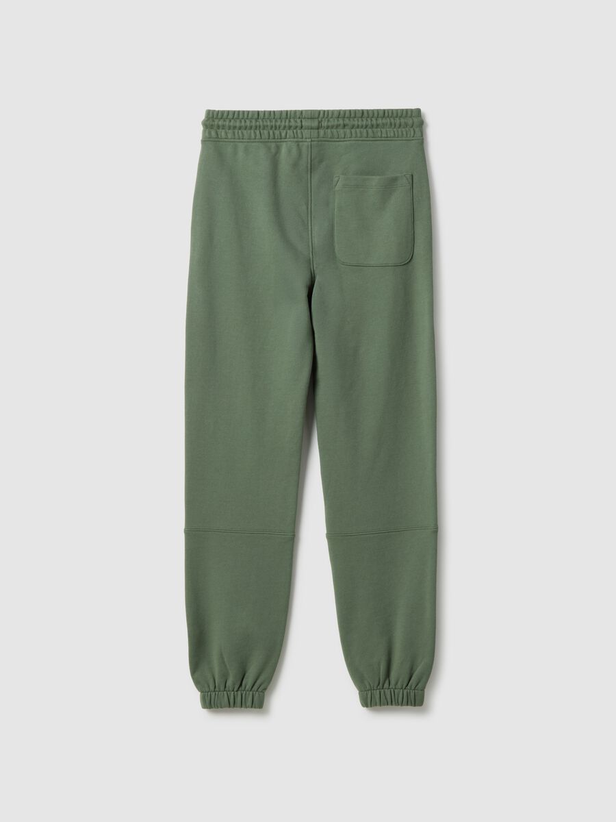 Organic cotton green jogger trousers with regular fit for boys_4