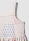 White and pink pure cotton girls&rsquo; dress, regular fit with printed pattern_2