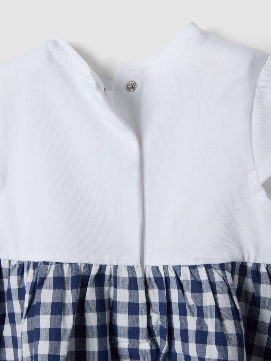 Multi-colour stretch cotton wide dress for girls with Minnie_3