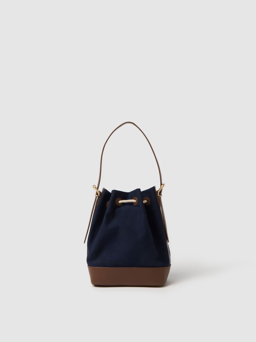 Borsa a spalla in puro cotone multicolor con chiusura a strozzo_1
