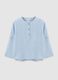 Boys' light blue pure cotton shirt with regular fit and Mandarin collar_0