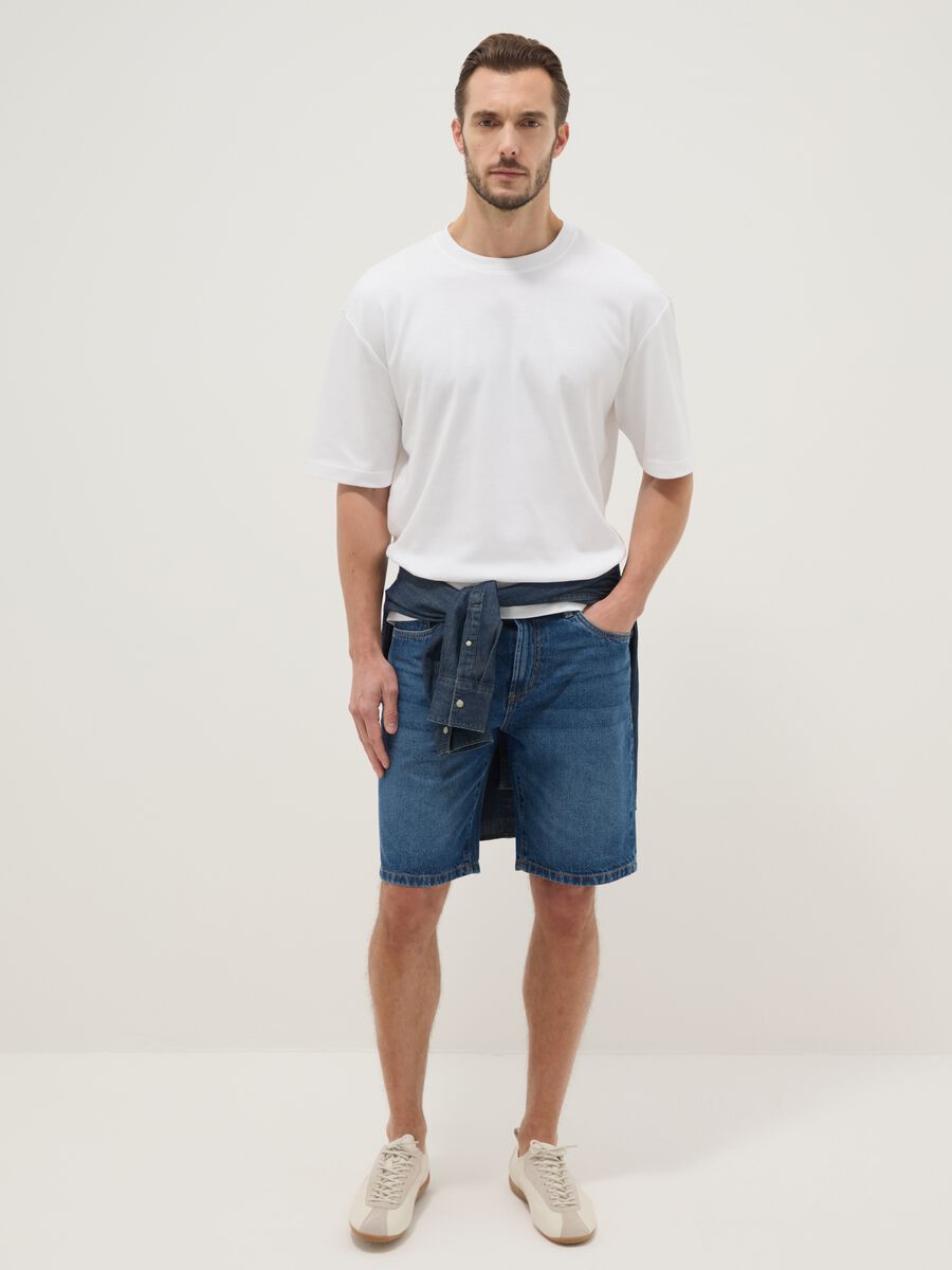 White pure cotton short-sleeve T-shirt, relaxed fit_2