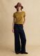 Green pure linen short-sleeve T-shirt, regular fit_1