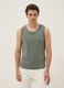Green crew-neck vest top in pure cotton, regular fit_1