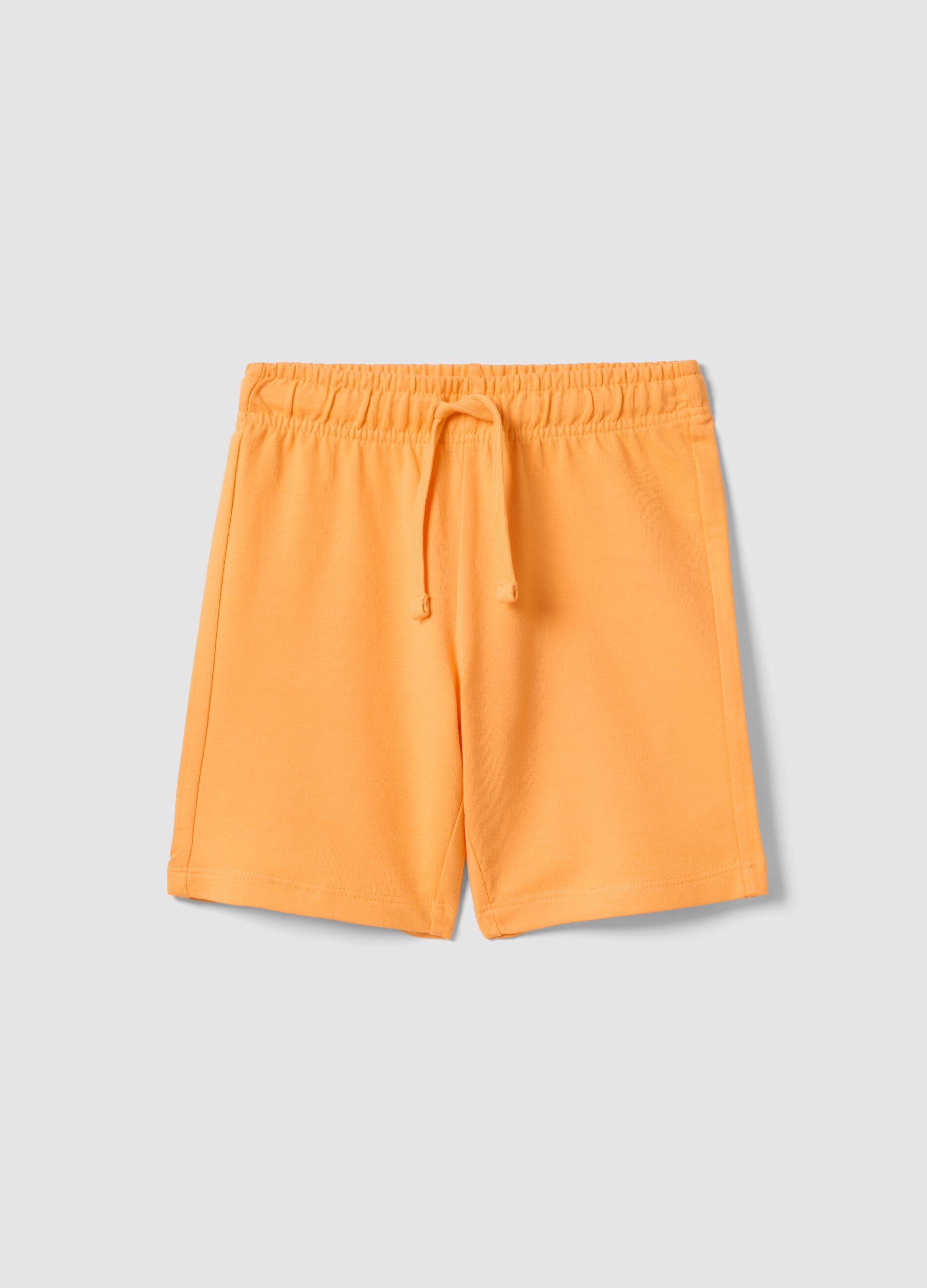 Orange pure cotton kids shorts regular fit