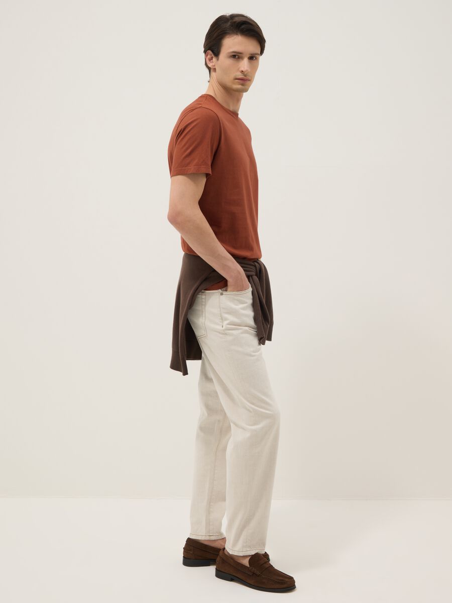 Red pure cotton regular-fit short-sleeve T-shirt_2