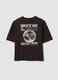 Grey pure cotton oversized T-shirt with chest print_1