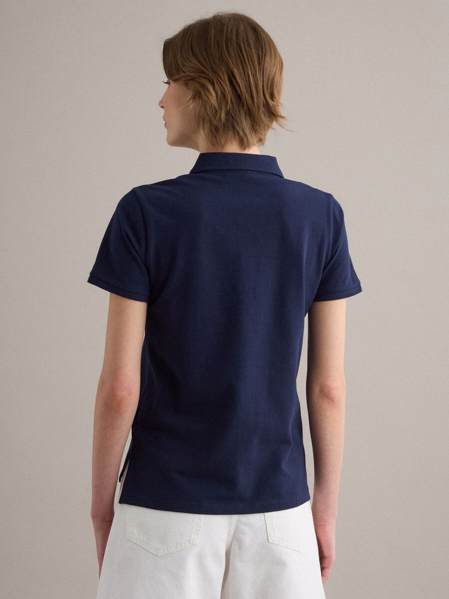 Blue organic cotton regular-fit polo shirt_3