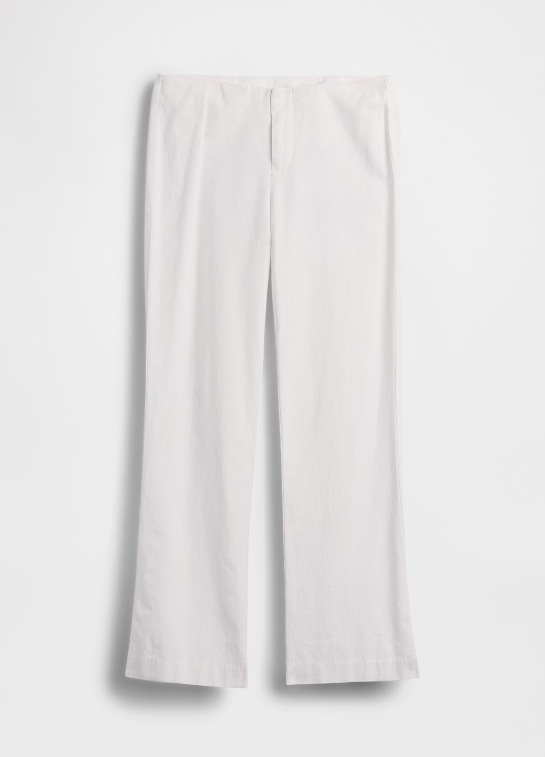 Wide-leg linen-blend trousers