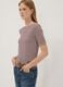 White striped stretch viscose T-shirt_0