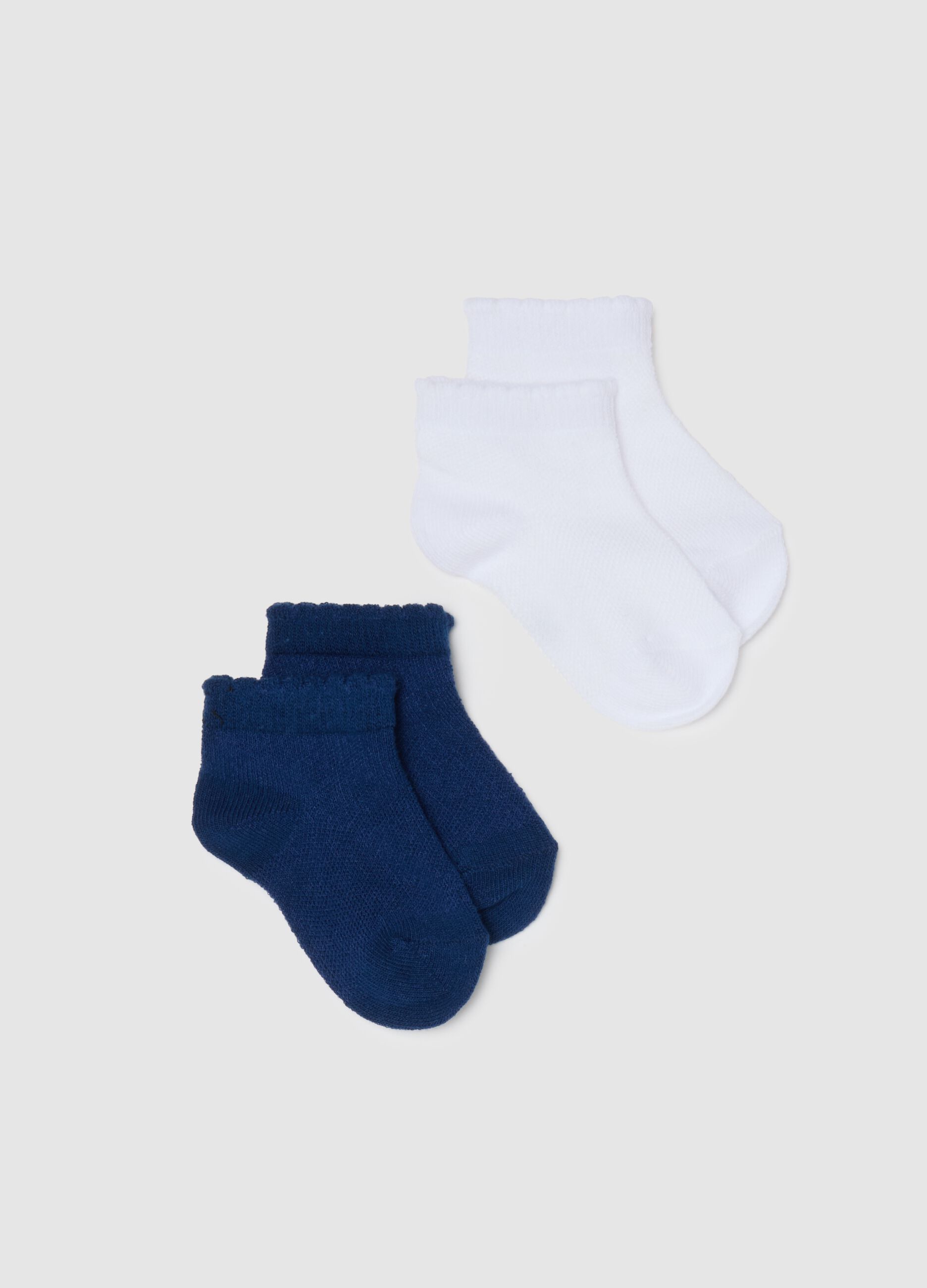 Twin pack of short multicolour cotton blend baby socks regular fit