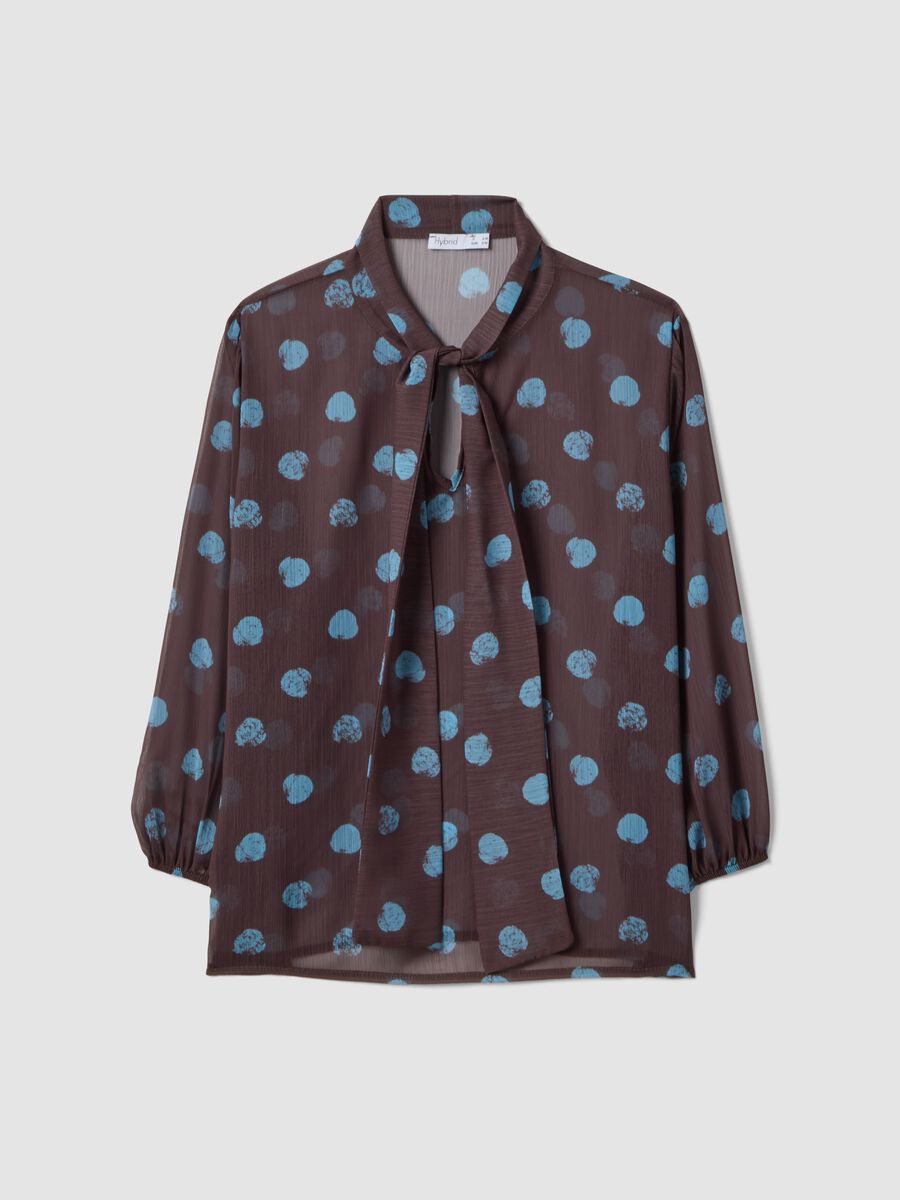 Multicolour long sleeve polka dot blouse regular fit_4