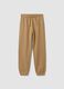 Beige regular-fit joggers in pure organic cotton for boys_0