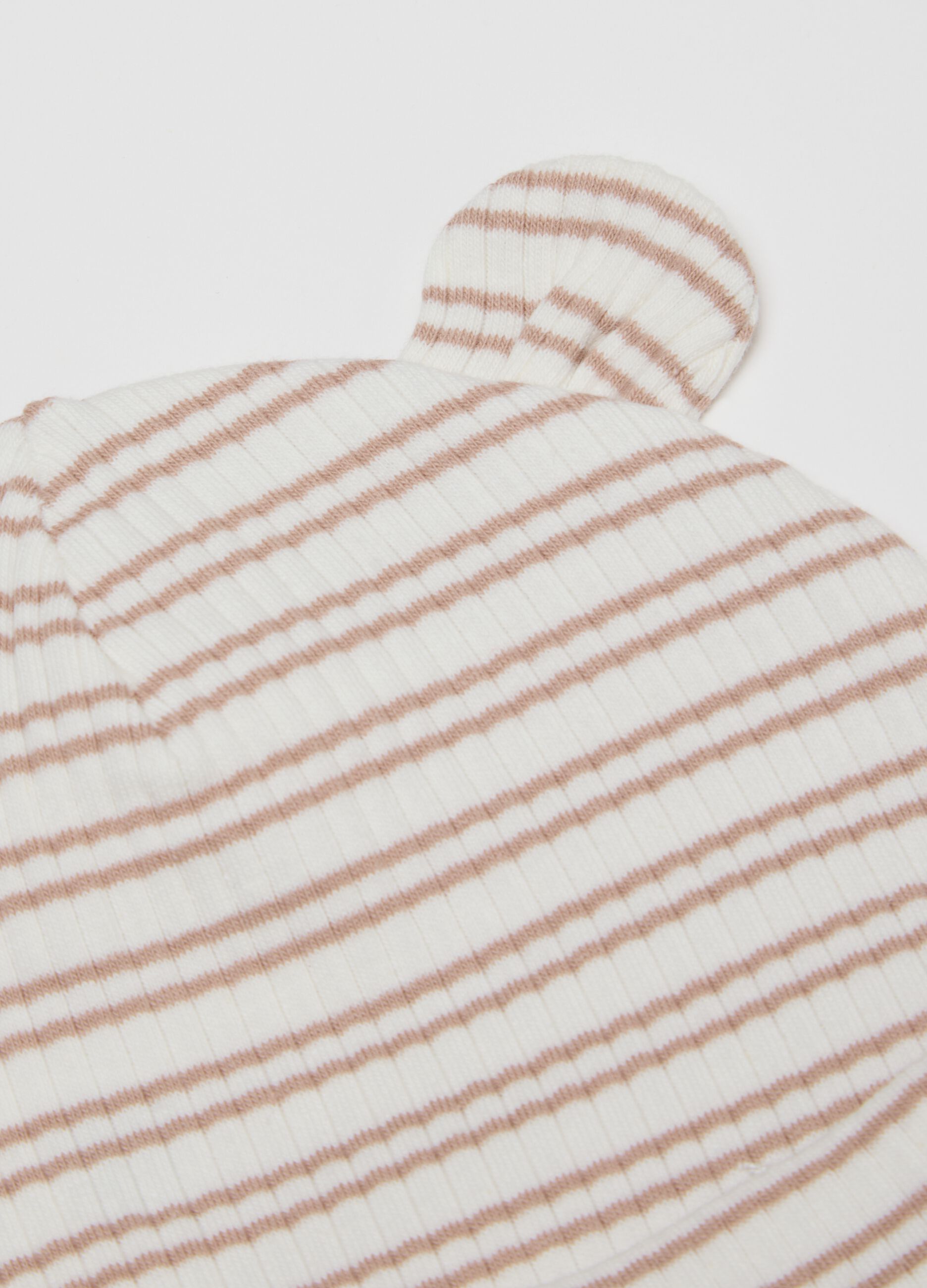 Multicolour Striped Baby Hat in Stretch Cotton