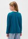 Blue long-sleeve cotton top_1