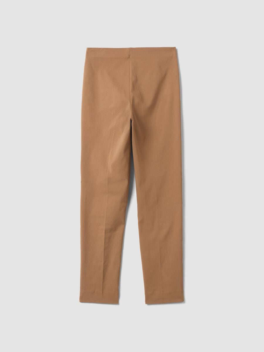 Brown stretch viscose slim-fit leggings_5