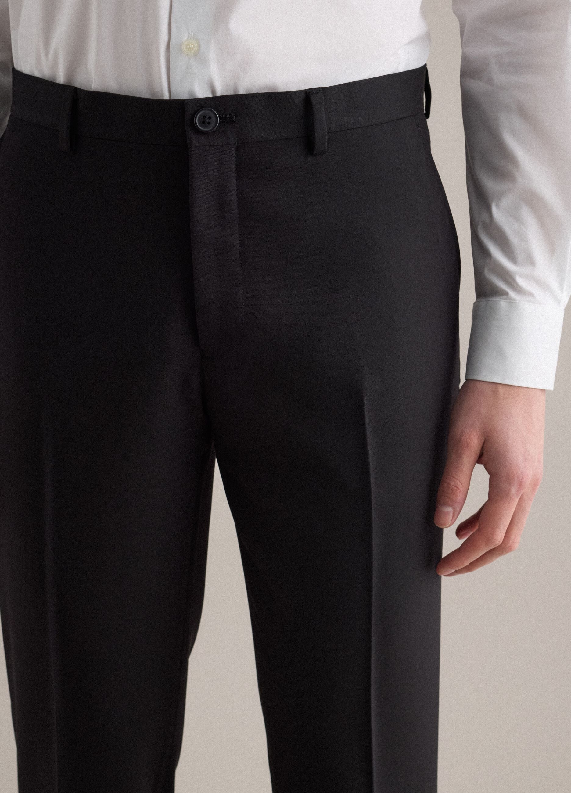 Black elegant slim fit trousers