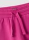 Pink regular-fit pure cotton shorts with elasticated waist for girls_2